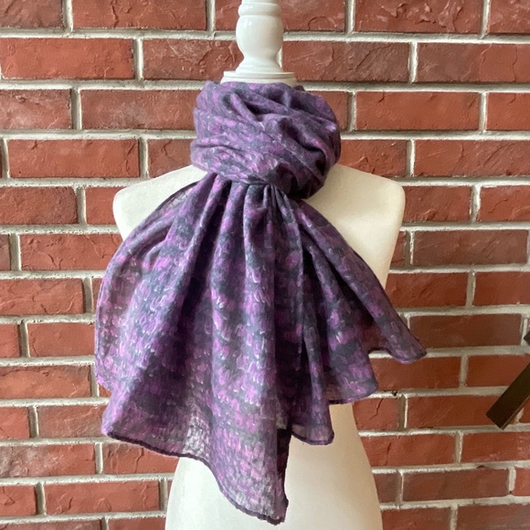 Crumpet England Cashmere Silk Luxurious Handmade IN Nepal Graphic Wrap S… - Picture 1 of 12